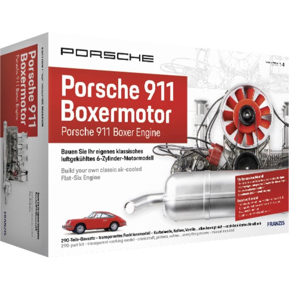 67140 - Porsche 911 Boxermotor, originalgetreuer Motorbausatz des klassischen, luftgekühlten 6-Zylinder Motors im Maßstab 1:4, inkl. Soundmodul, Anleitung und 86-seitigem Begleitbuch