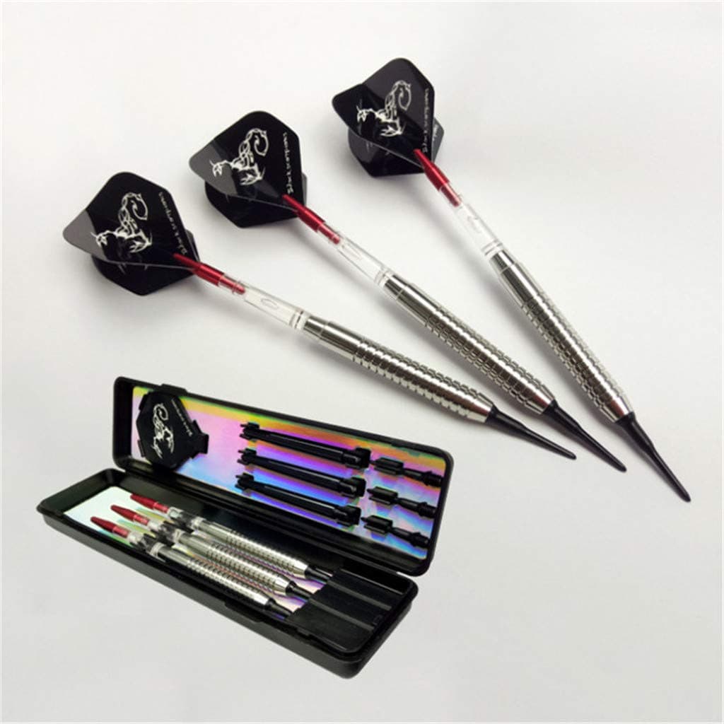 gjdm Darts Set Profession Soft Darts Flights And Darts Case Soft Tip Stainless Steel Darts 17G Darts Indoor Sports Darts Pin Sports Game 3Pcs
