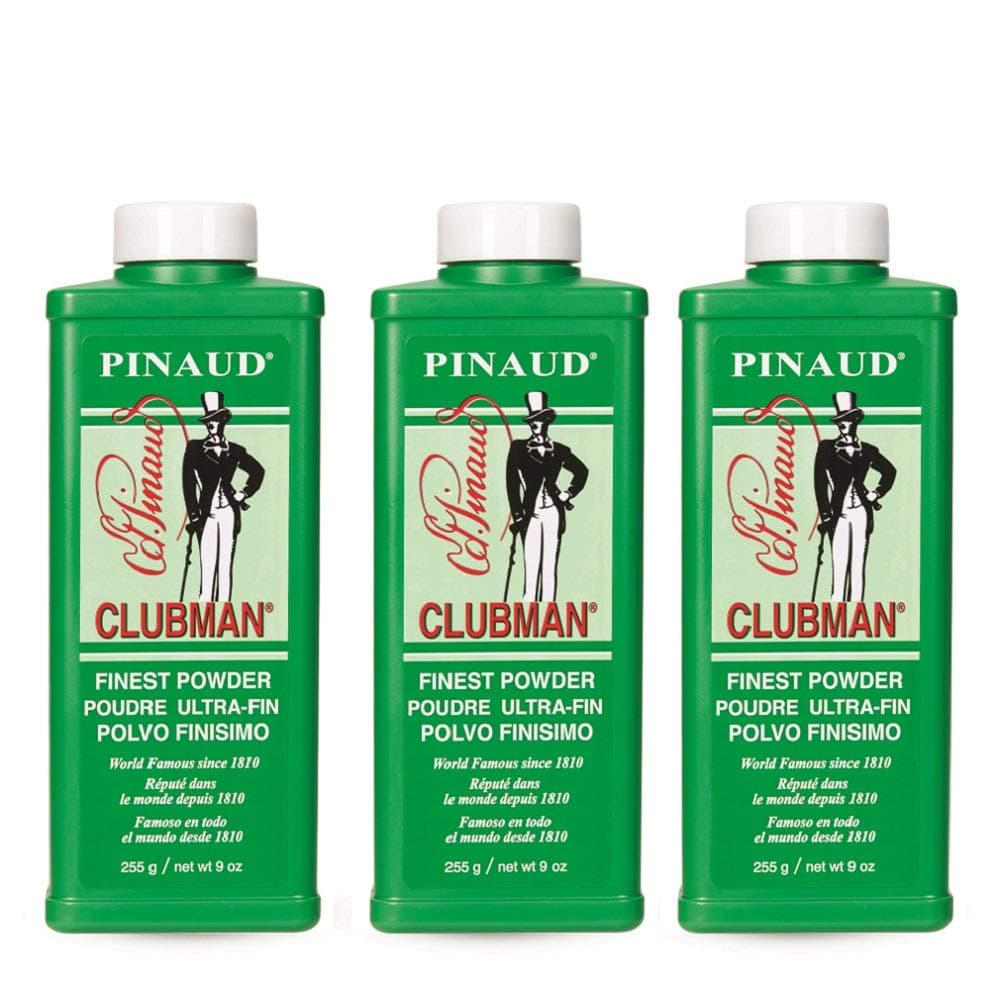 Clubman Pinaud Finest Powder, Classic White Powder for Men, Protection Against Sweat and Body Odor, 9 oz x 3 Packs