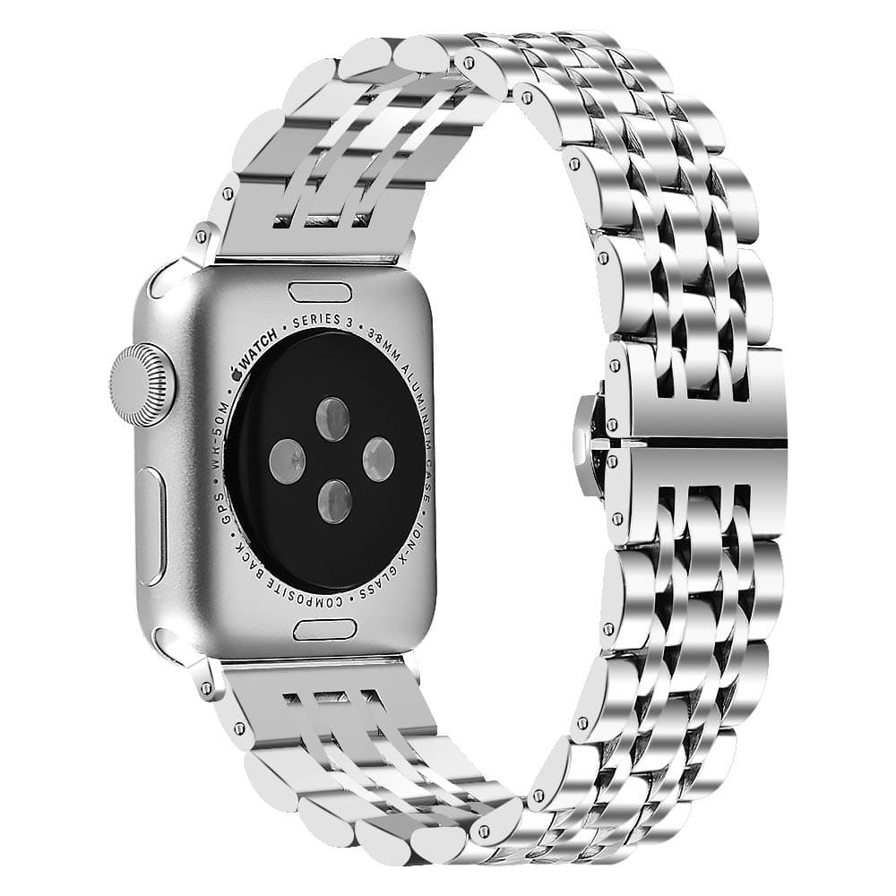 Compatible for Apple Watch Band Series 5 4 40mm 44mm / Series 3 2 1 38mm 42mm Replacement Strap Stainless Steel Metal Iwatch Band for Women Men