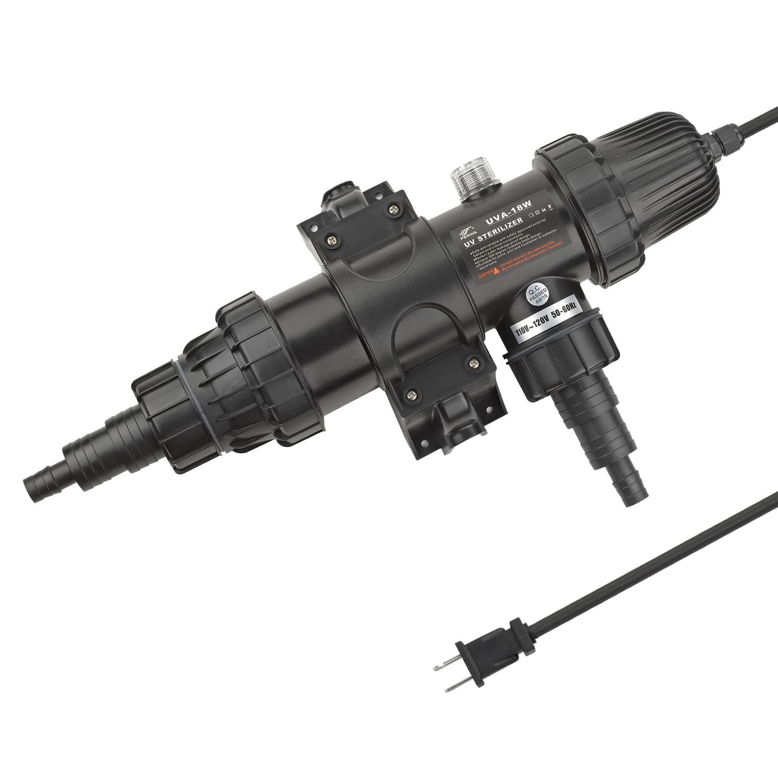 Periha Aquarium 18W Non-Submersible U-VC Light Water Clarifier 110V with Bulb Tube Green Water Quality Improvement Equipment for 5284 Gallon Koi Gold Fish Ponds Fish Tank