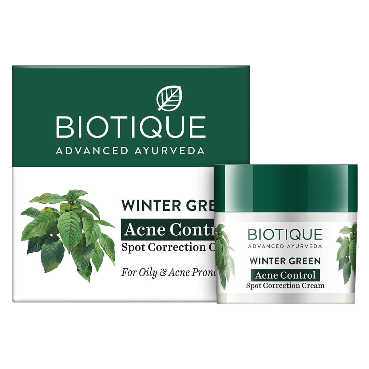 Biotique Bio Winter Green Spot Correcting Anti Acne Cream, 15 g