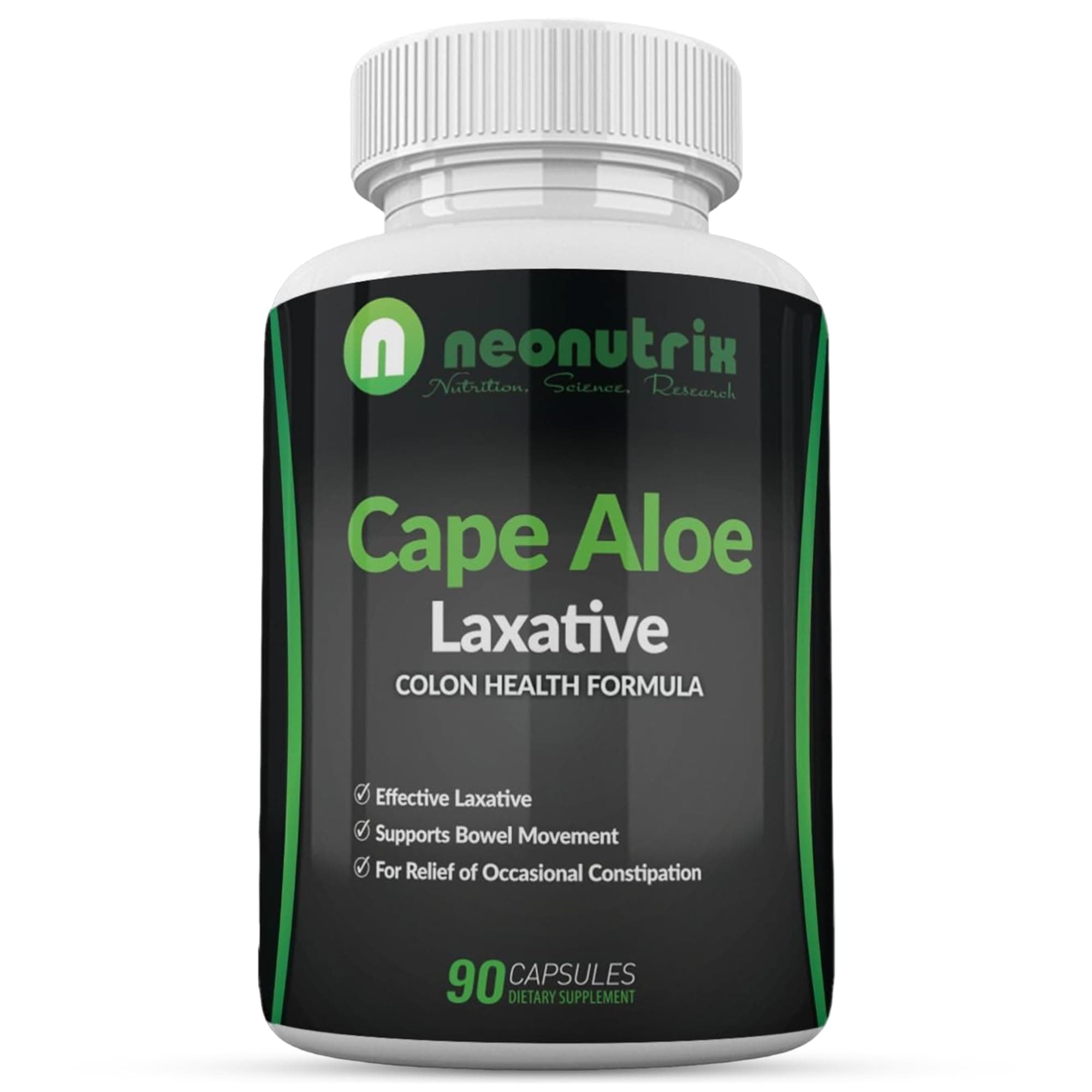 Cape Aloe Natural Laxatives for Constipation Relief- Promotes Healthy Bowel Movement- Supplement for Men & Women - Herbal Detox - 90 Capsules - Made in The USA by Neonutrix