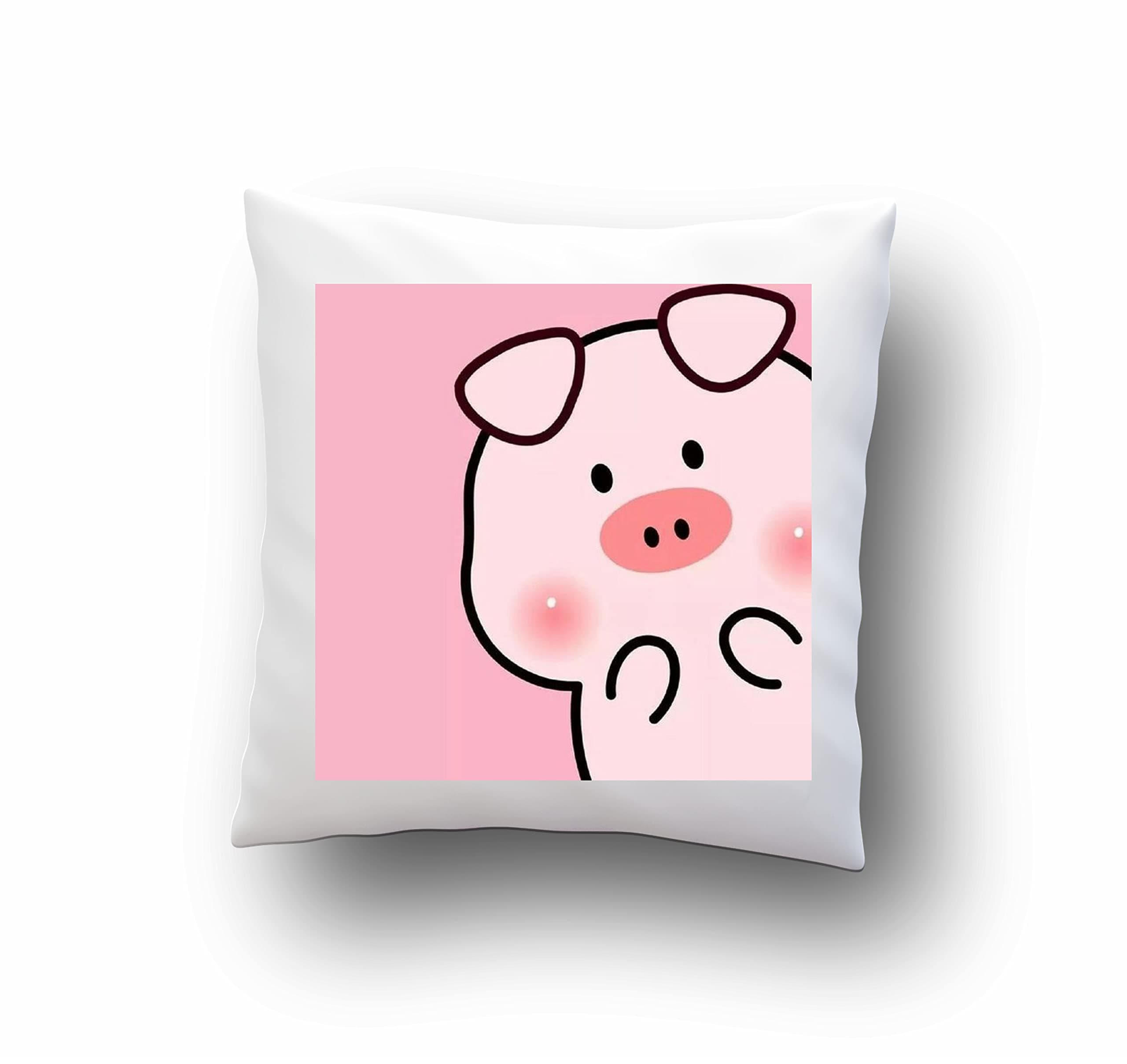 CRAFT MANIACS Piggy Staring at You 16*16 INCHES Pillow with Filler | Officially Licensed Bare Bear Merch