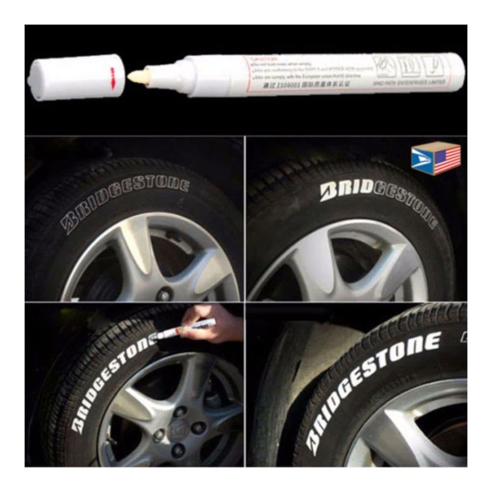 ESKONI TIRE Letter White Permanent Paint Pen Side Wall Rubber Acrylic Oil Base Marker!- TIRE Pen