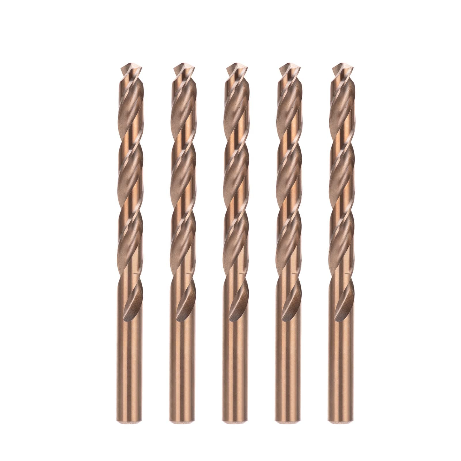 BECOLLO 5/16 Inch Cobalt Drill Bit Set, M35 Jobber Length Twist Drill Bits,Suitable for Drilling in Hard Metal, Stainless Steel, Cast Iron,5 Pieces