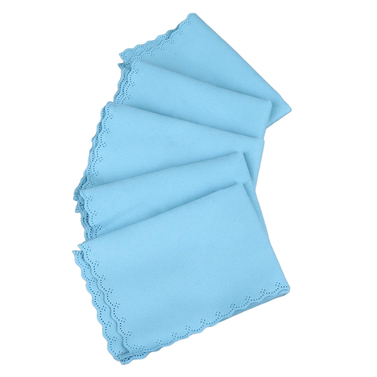 Pssopp Piano Cleaning Cloth Effective Cotton Fabric Musical Polishing Cloth for Guitar Bass Violin, 5PCS for Wide Range of Instruments and Items (Sky Blue)