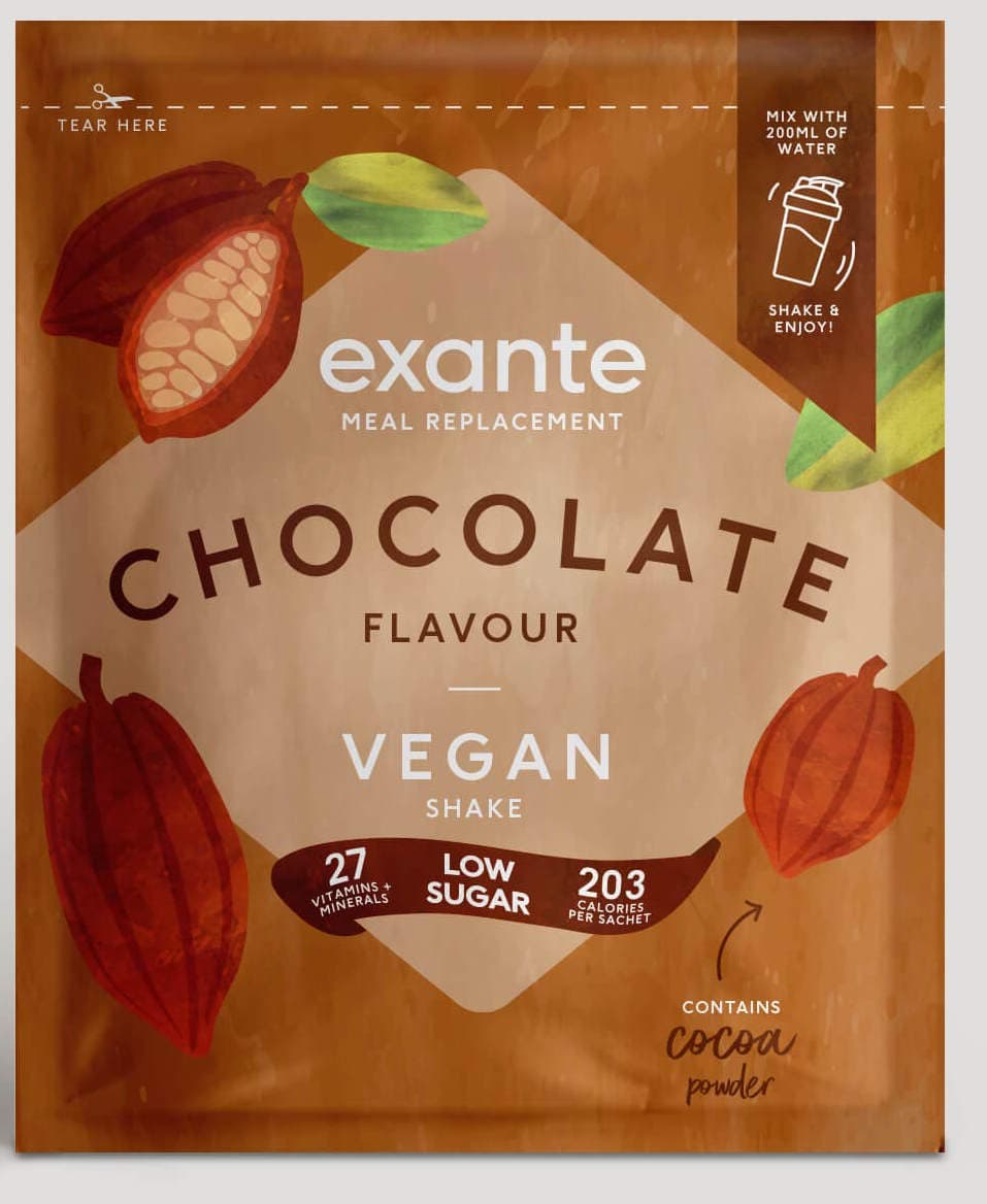 Exante Vegan Meal Replacement Shakes - Pack 7 Shakes (Chocolate)
