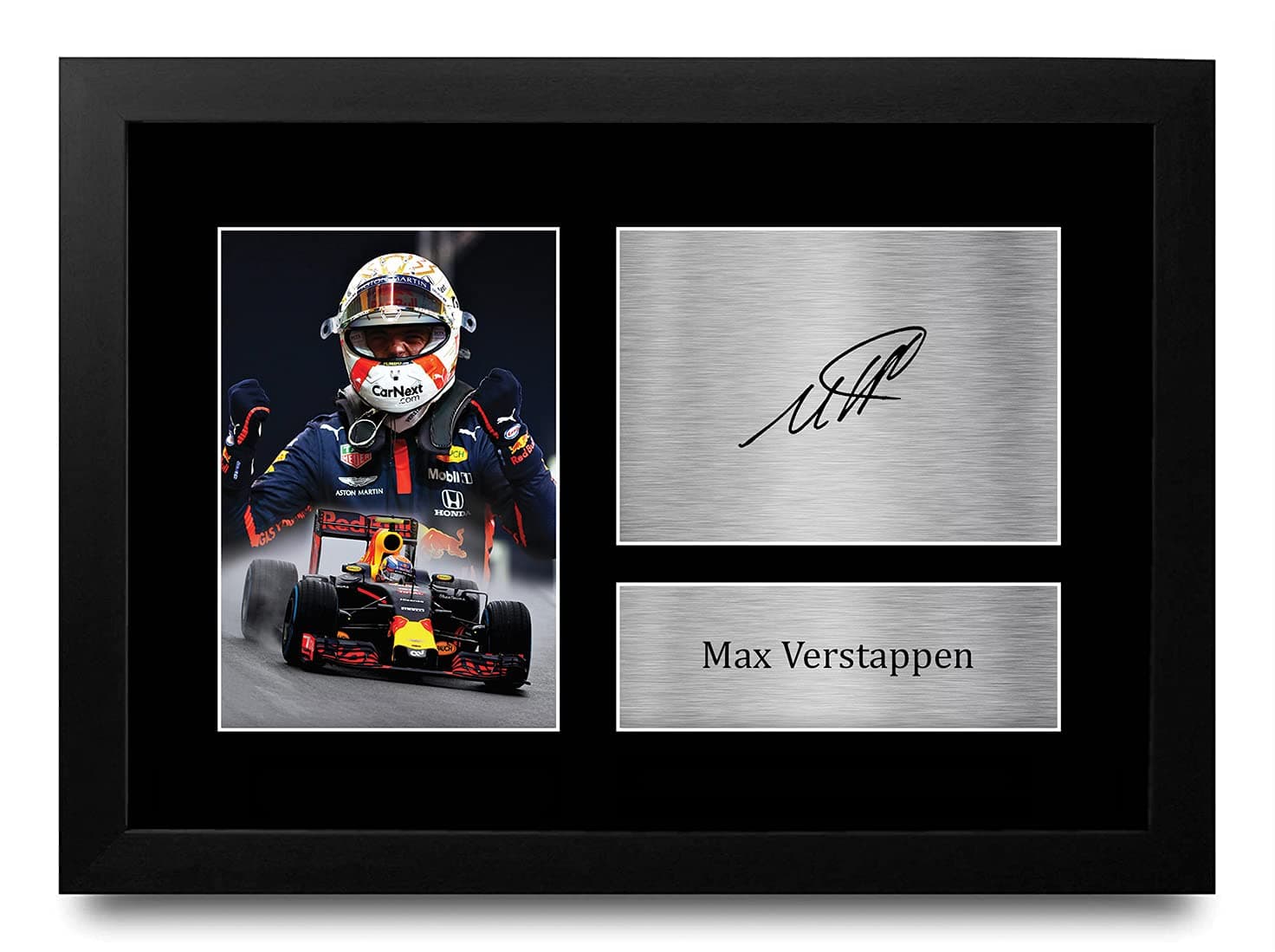 FR A4 Max Verstappen Formula 1 Gift Printed, Signed Autograph F1 for Formula 1 Racing Fans - A4 Framed