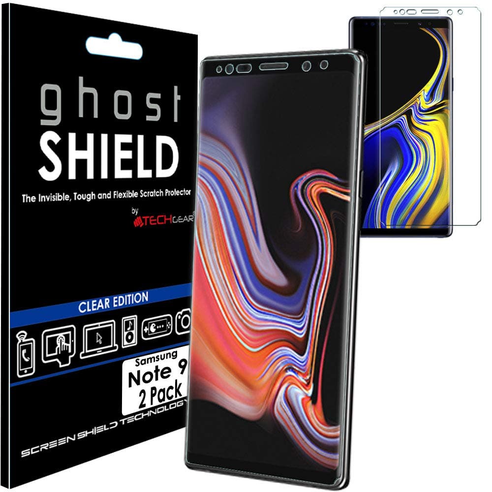 [2 Pack] Screen Protectors to fit Samsung Galaxy Note 9 [ghostSHIELD Edition] Genuine Reinforced Flexible TPU Screen Protector Guard Covers with Full Screen Coverage inc Curved Screen