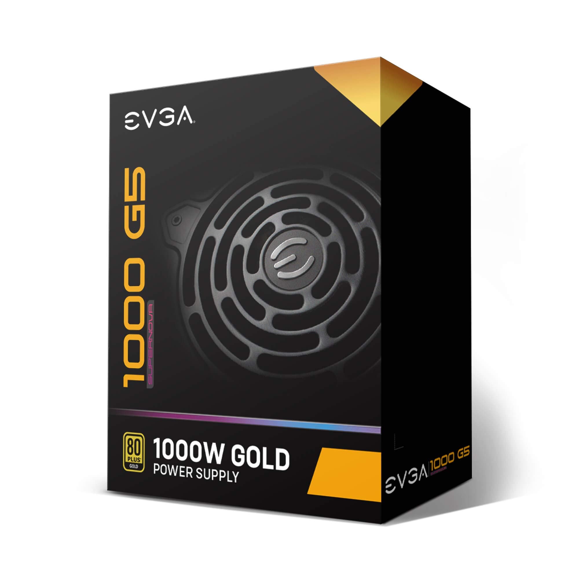 EVGA 1000 G5, 80 Plus Gold 1000W, Fully Modular, ECO Mode with Fdb Fan, 100% Japanese Capacitors, 10 Year Warranty, Compact 150mm Size, Power Supply 220-G5-1000-X1