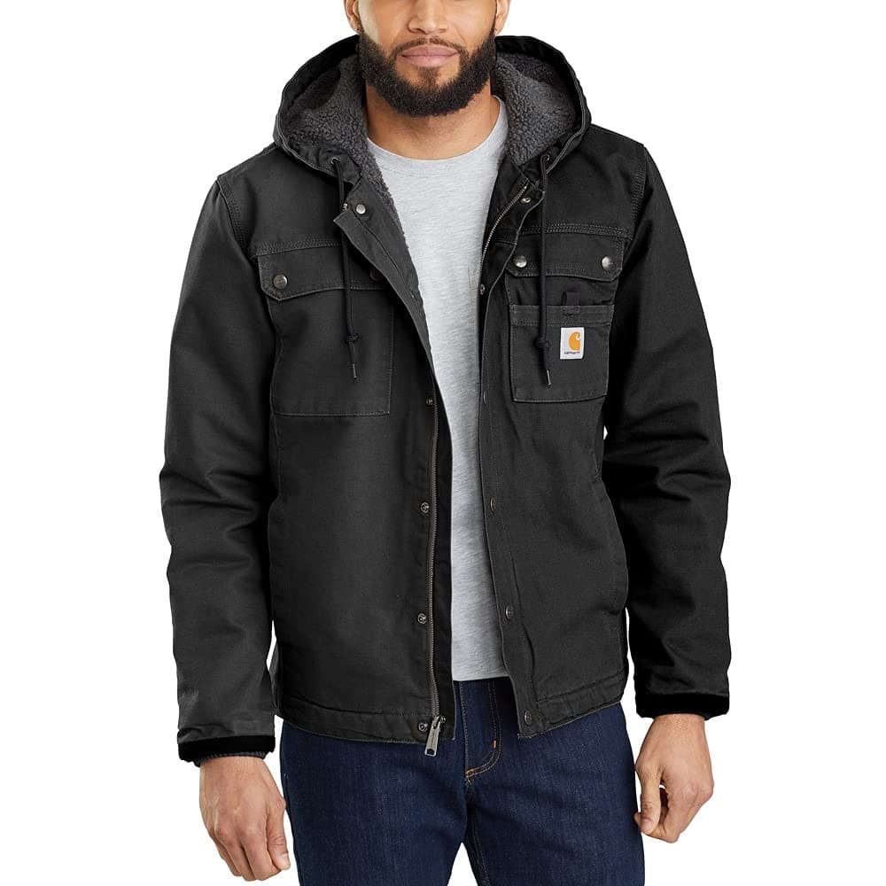 Relaxed Fit Washed Duck Sherpa-Lined Utility Jacket