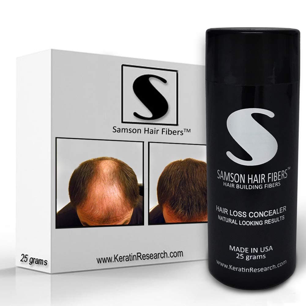 for Thinning Hair - 100% Undetectable Natural Formula - Completely Conceals Hair Loss in Seconds. Covers bald spots. Thicken your hair instantly - 25 Gram Container (DARK GRAY)