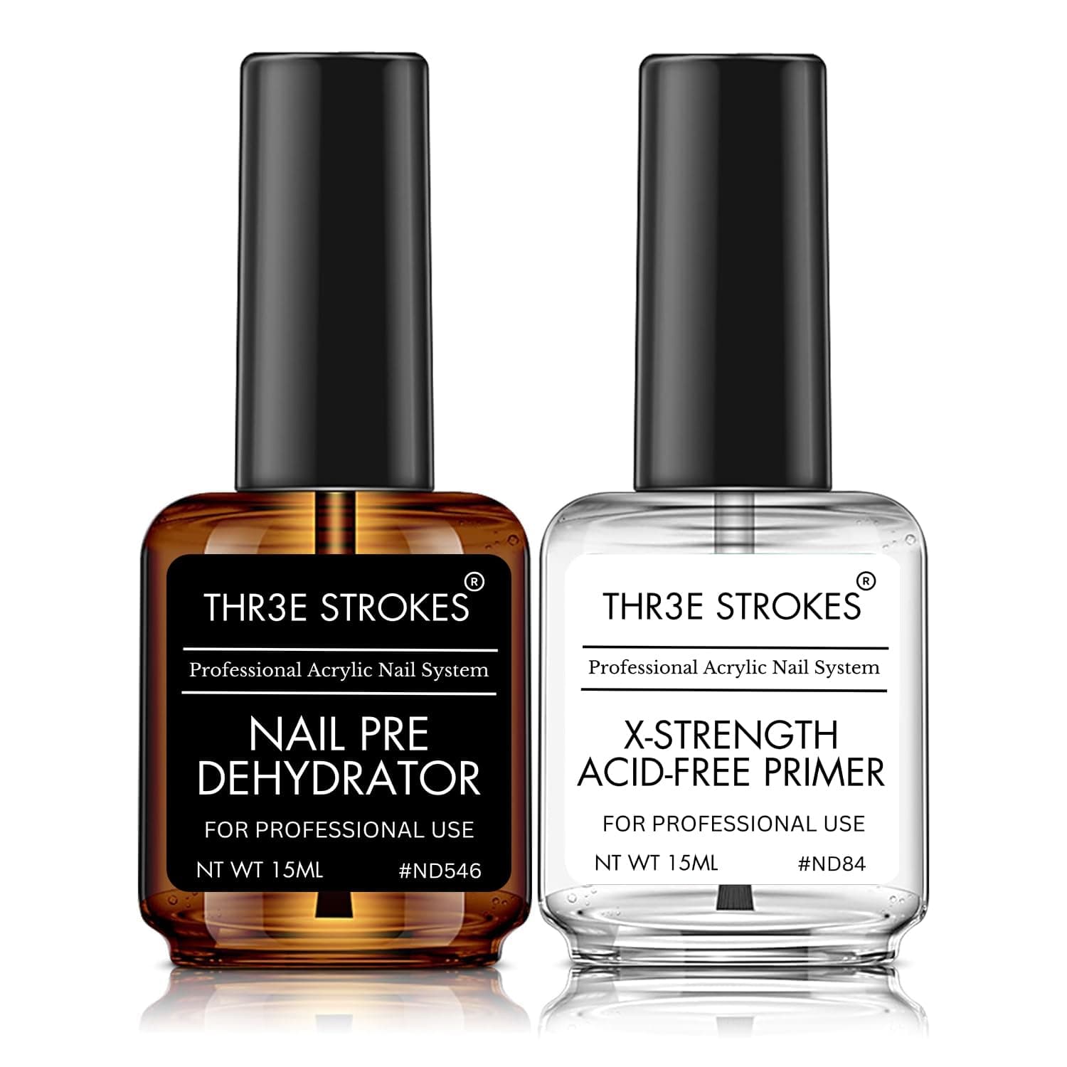 Professional Natural Nail Prep Dehydrate and Acid-Free Primer, Dehydrator for Acrylic and Gel Nail Polish, Non Acid Primer for UV Gels Fast Dry Superior Bonding Agent Gift Box Set