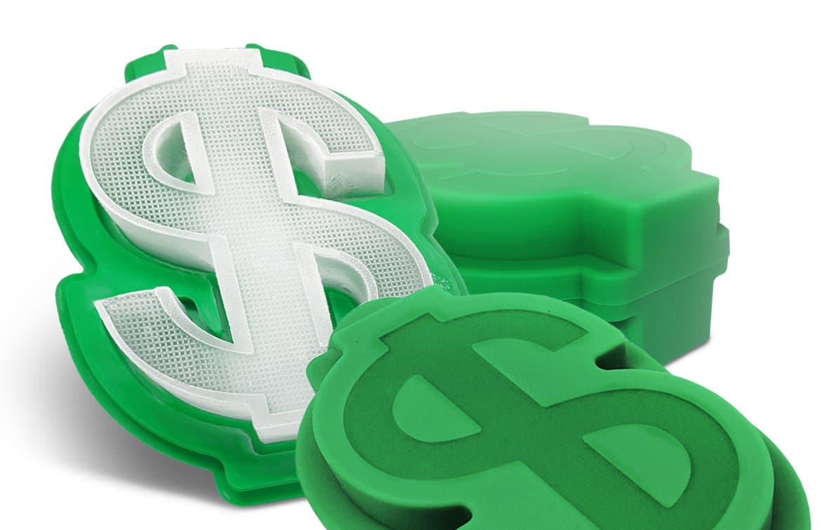 3D Dollar Silicone Mold Set of 2, Large Ice Cube for Whiskey, Silicone Molds for Baking