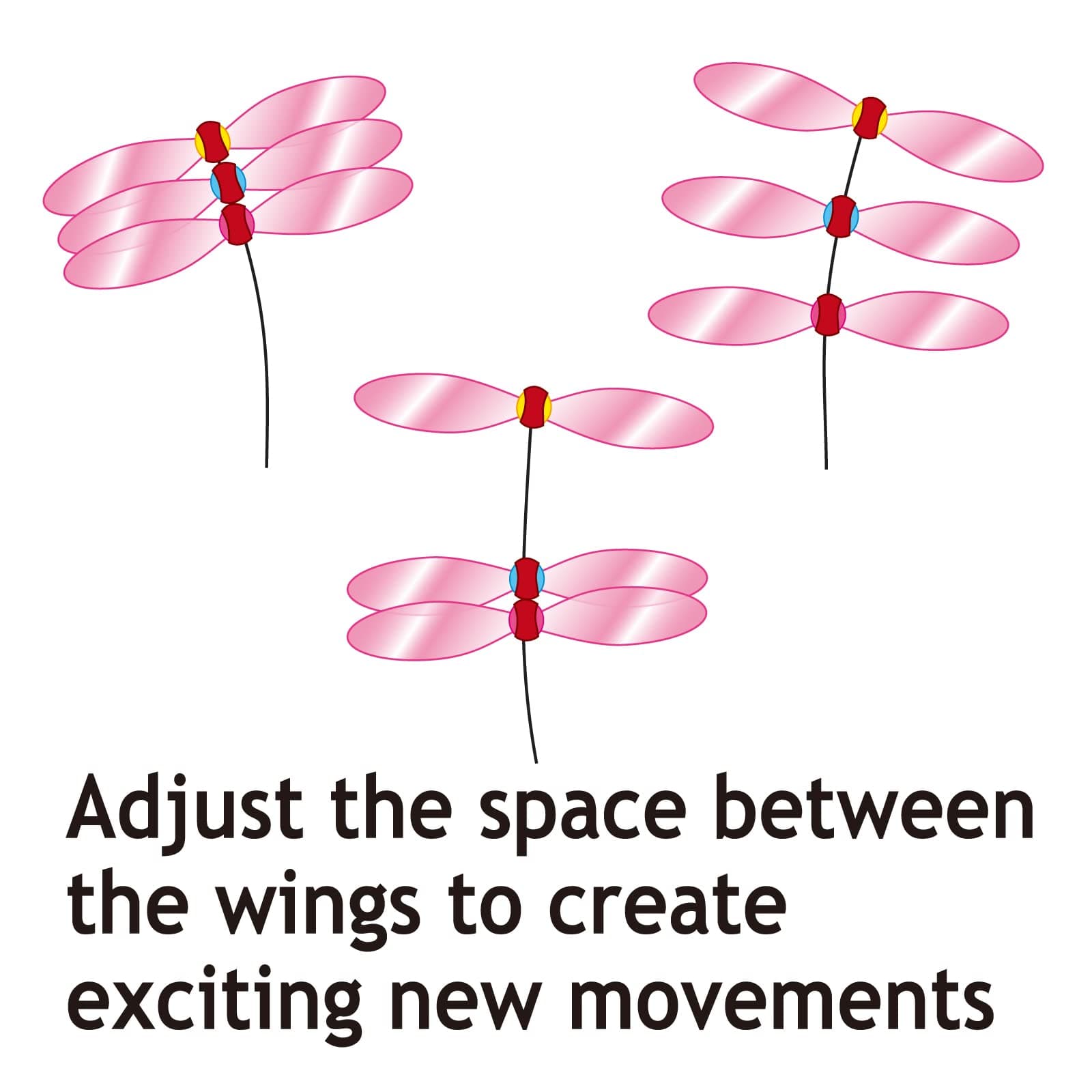 Necoichi Crinkly Critters Dancing Dragonfly Trio Wire Cat Wand No.1 Selling Cat Toy in Japan