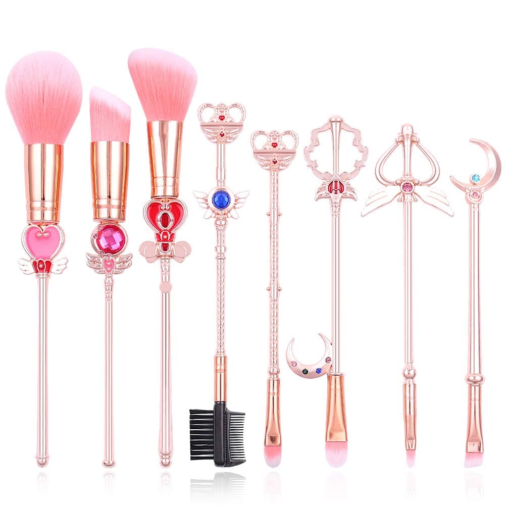 Sailor moon Makeup Brushes Cardcaptor Sakura Makeup outfit/Makeup Brush Momen Gift (Sailor moon 8pcs)