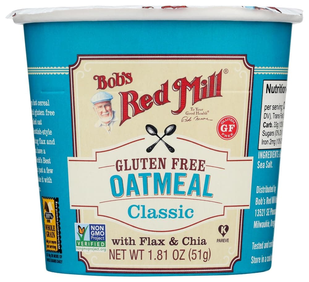 Bob's Red Mill Gluten Free Oatmeal Cup Classic with Flax & Chia (Pack of 12)