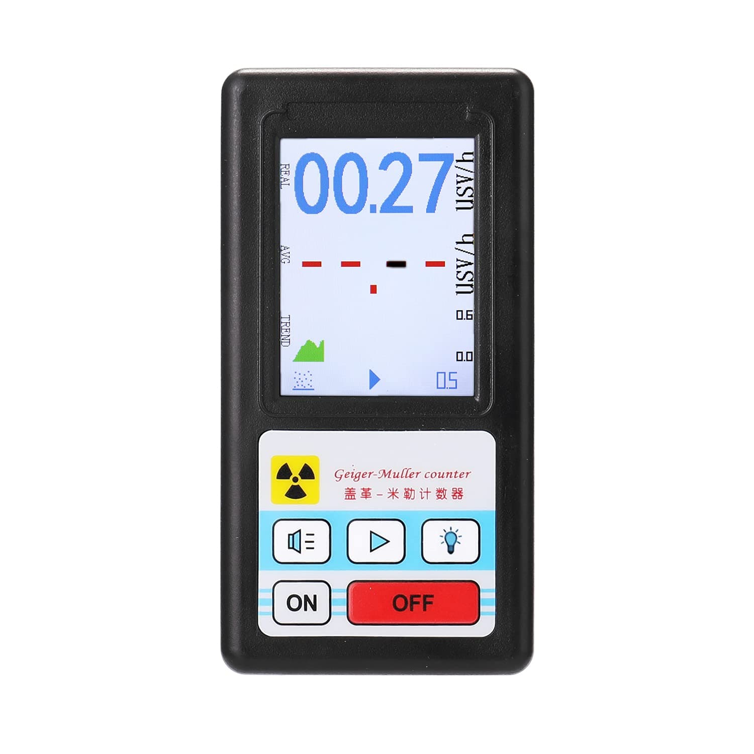 Fawoonu Display Screen Geiger Counter Nuclear Radiation Detector Personal Dosimeter Marble Detectors Beta Gamma X-ray Tester