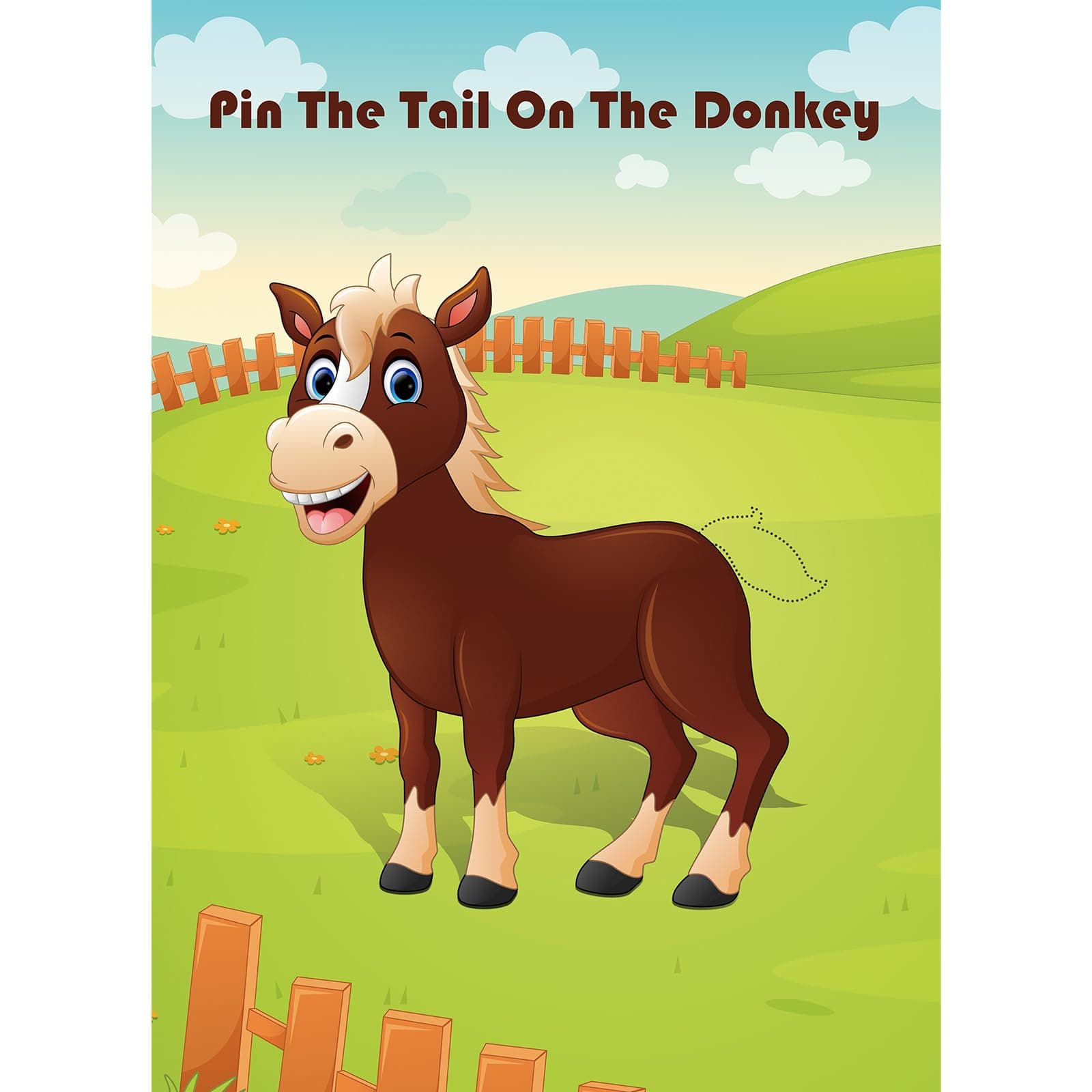 Hxezoc Pin The Tail On The Donkey Party Game Large Donkey Games Poster for Kids Birthday Party Carnival Party Supplies