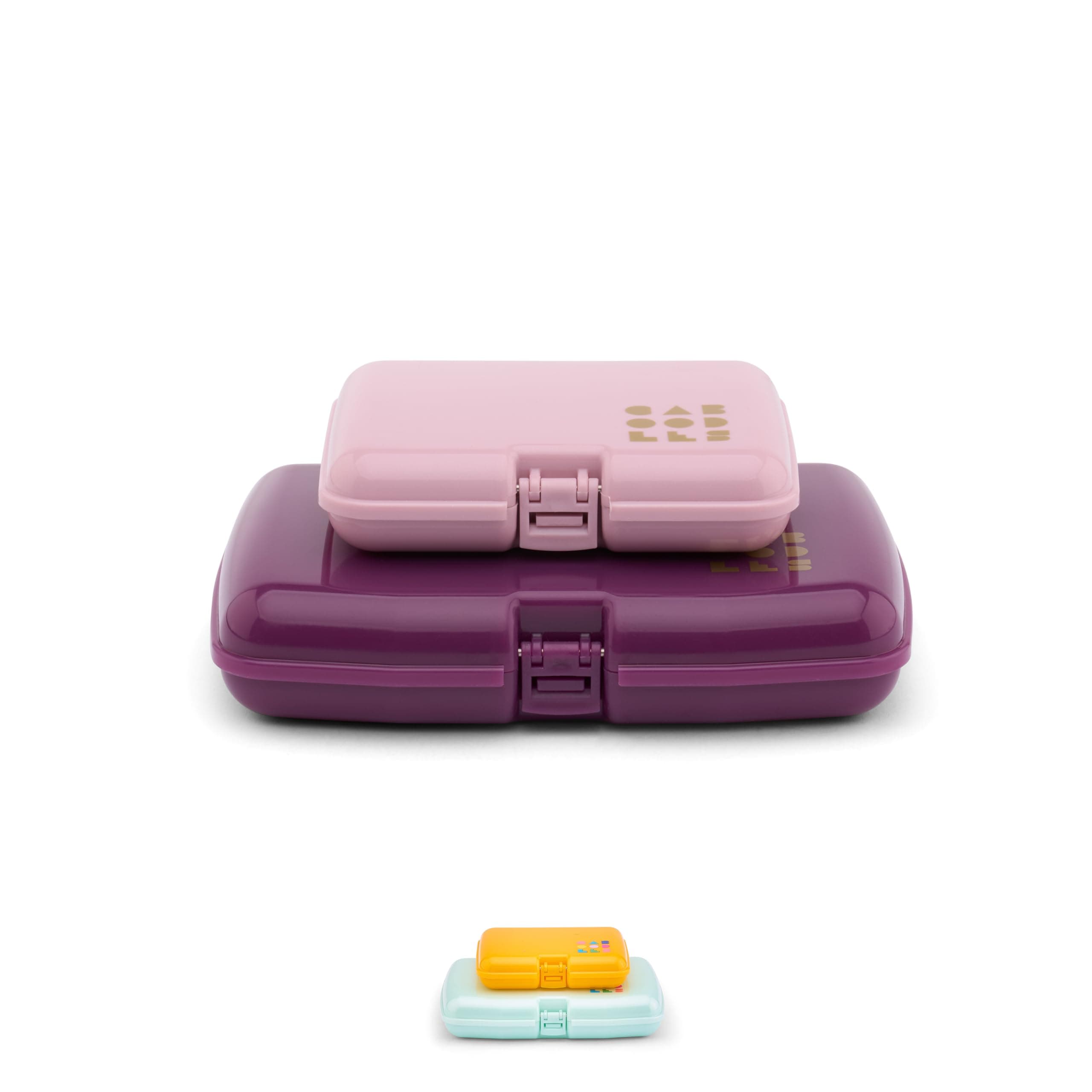 Care Pack + Lil Bit Set, Pink & Violet, Travel Organizers for Makeup, Snap-Tight Latch for Mess-Free Travel, Compact Size