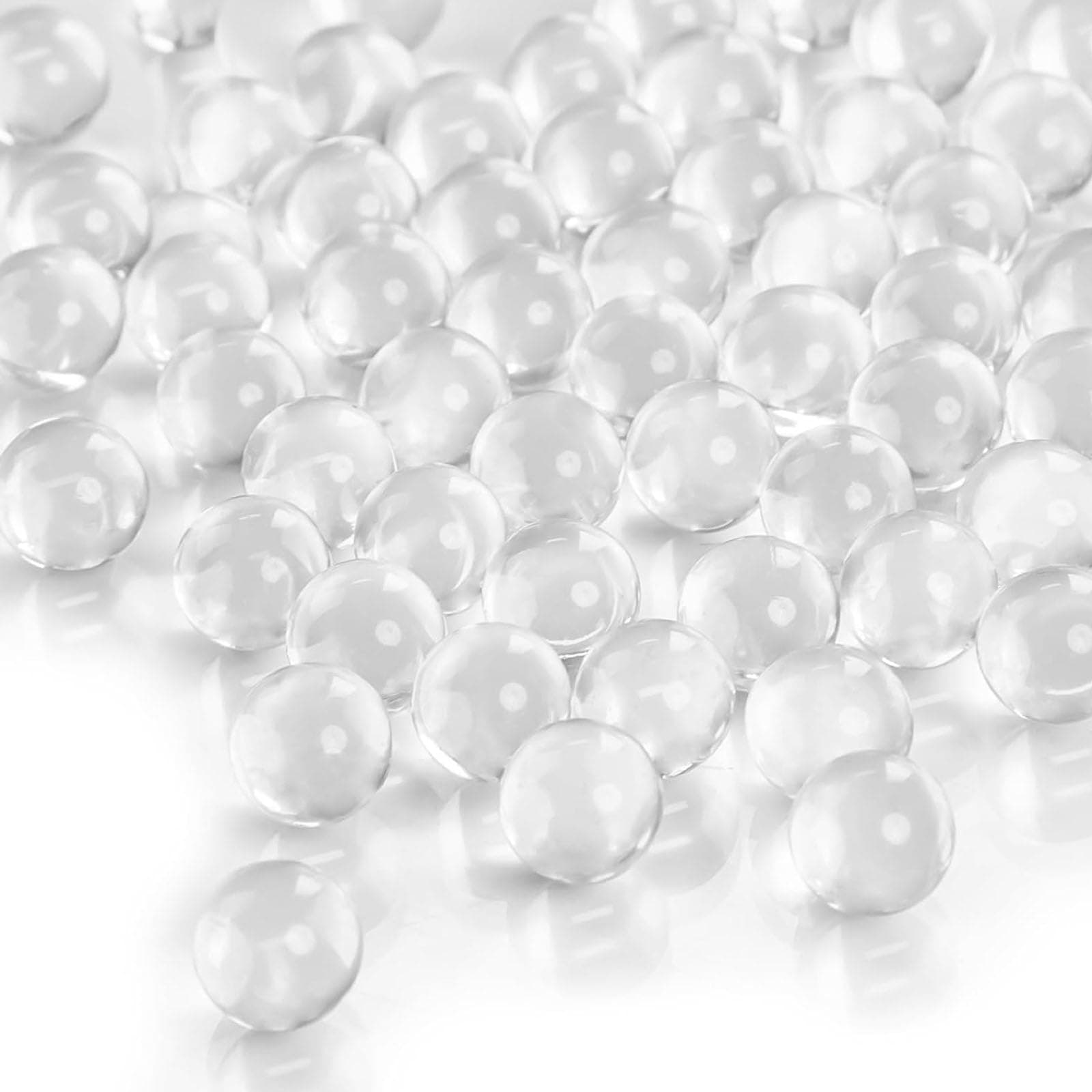 FUTUREPLUSX Clear Glass Marbles, 1LB Round Marble Beads Transparent Vase Fillers Decorative Glass Gem Pebbles for Decoration Collectibles Marble Games