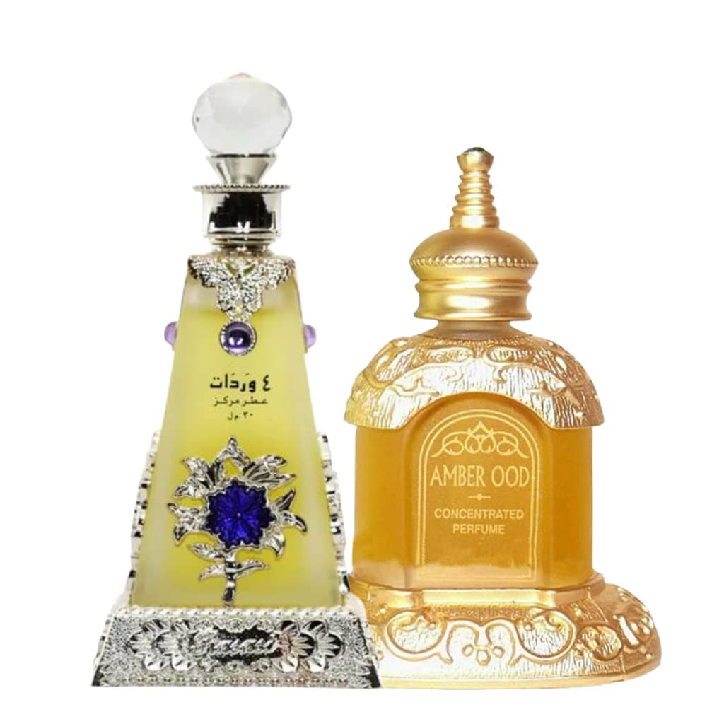 RASASIXtra Value Collection I Arba Wardat and Amber Ood I Gift Collection I Natural, Alcohal Free, Vegan, Attar/Ittar I Perfumes (Xtra Value Collection #1)