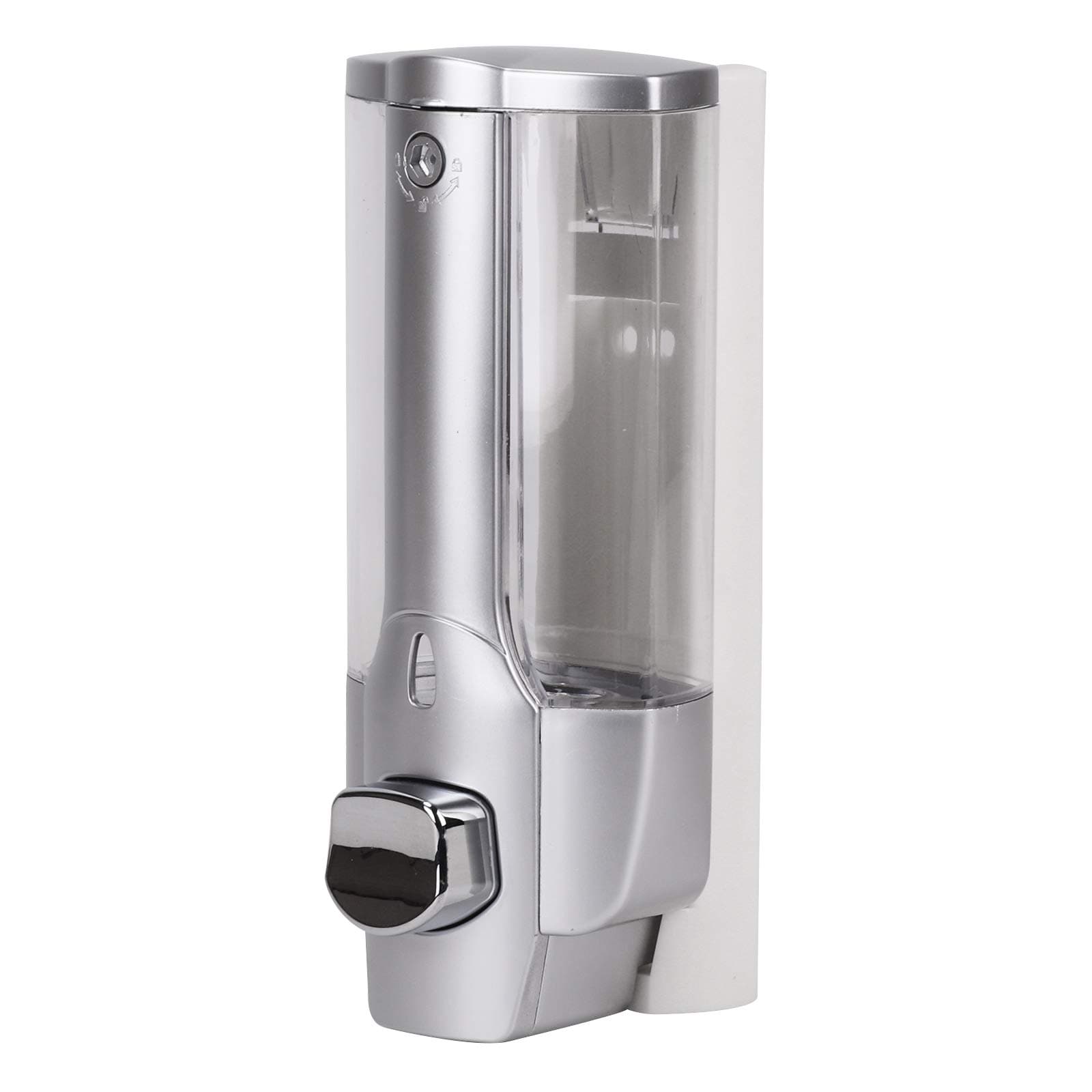 Ballshop Wall Mounted Liquid Bathroom Hand Sanitizer Shower Gel Shampoo Soap Dispenser, Liquid Soap Dispenser for Kitchen Bathroom Silver UK Delivery