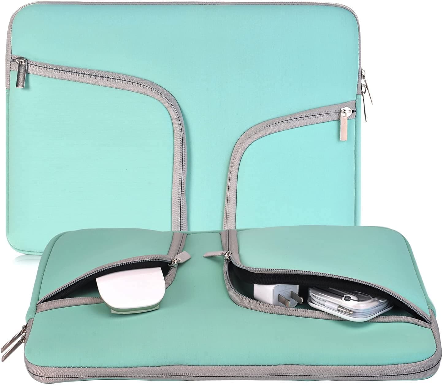 eWINNER Neoprene Protective Laptop Sleeve Compatible with MacBook Pro Air Retina/Chromebook/HP Stream/Dell Inspiron Sony/Notebook Carrying Cases w/2 Pocket (13 inch, Turquoise)