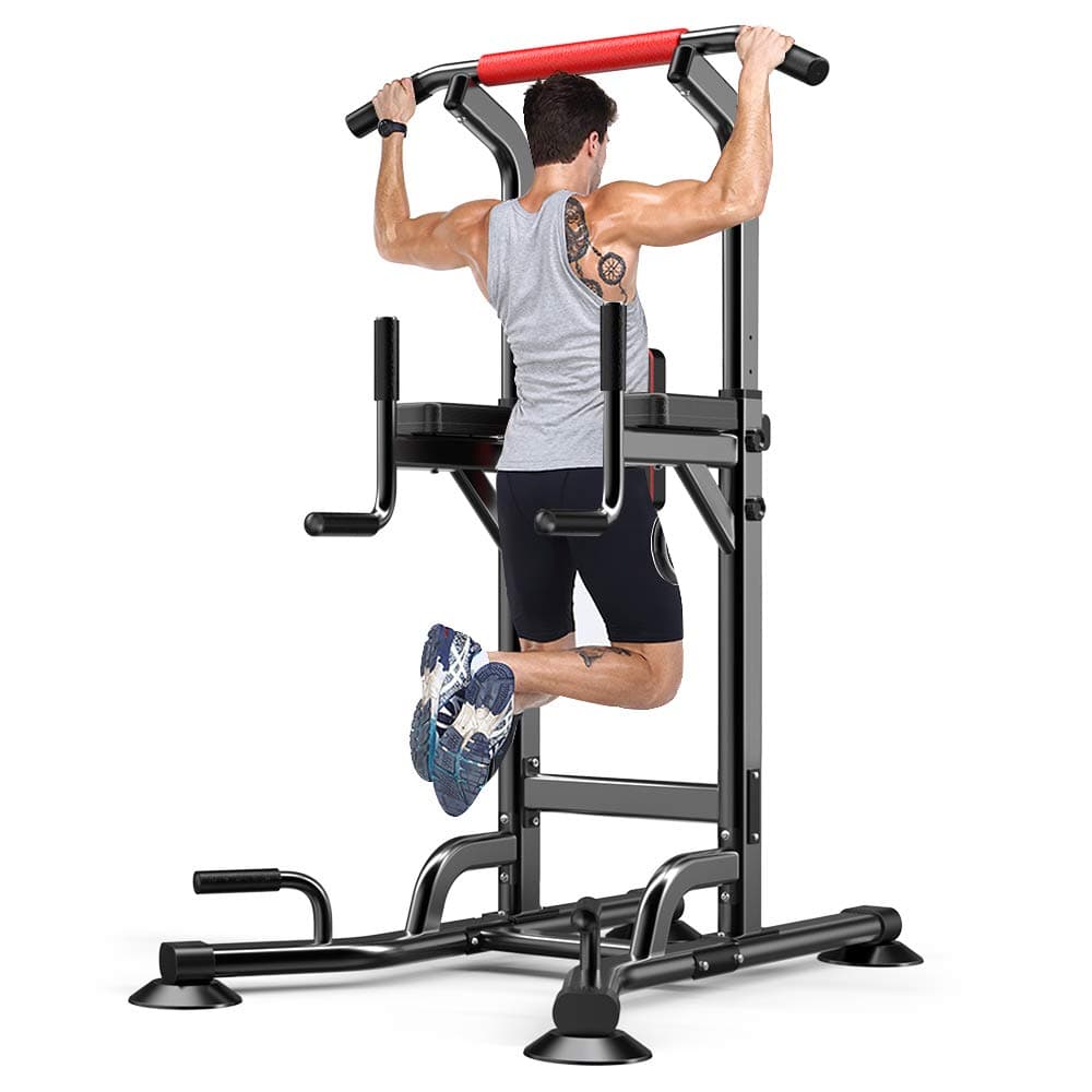YOLEO Adjustable Power Tower - Multi Function Pull up Station for Strength Training - Dip Stand Workout Fitness Bar - Push up Equipment of Home Gym Exercise