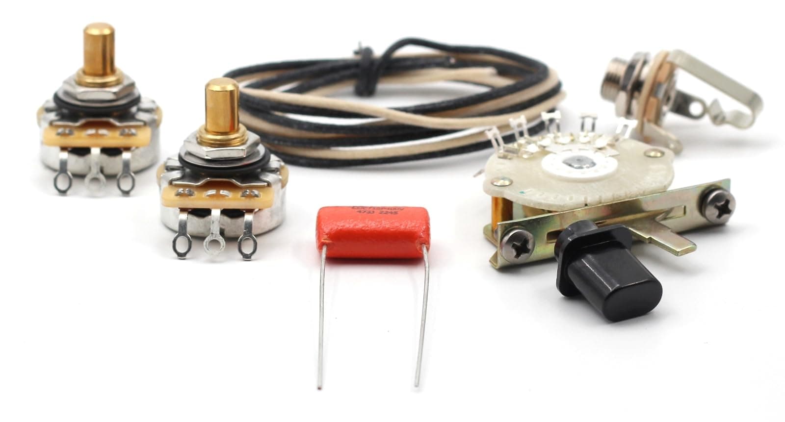 The Art Of Tone 4-way Telecaster Wiring Kit - Custom CTS 250k Potentiometers and Oak Grigsby 4 Way Switch