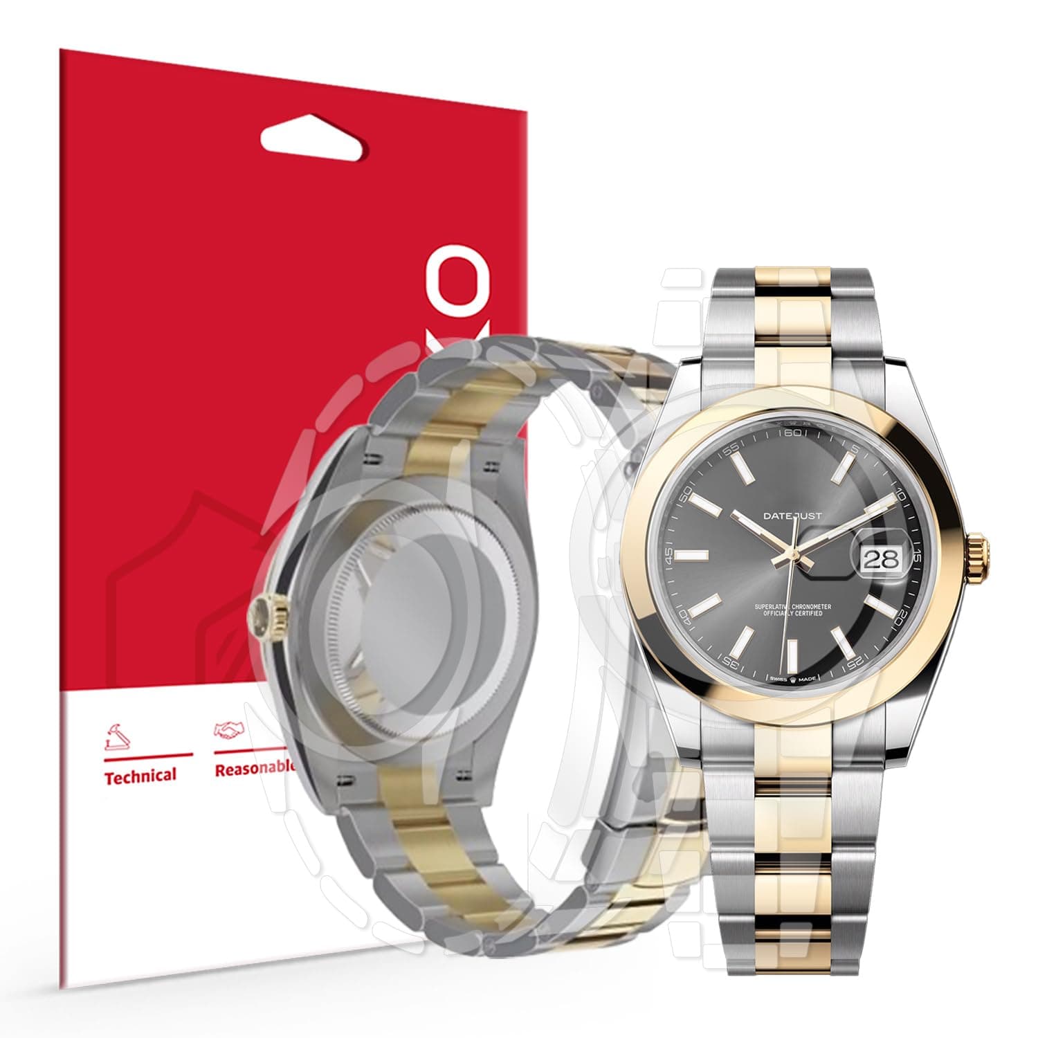 skoko [2 Pack Full Body Protective Film Compatible with Rolex Datejust 41mm Ref. 126300 126301 126303 126331 126333 126334, Transparent Clear Skin, Full Protector Coverage, Anti Scartch