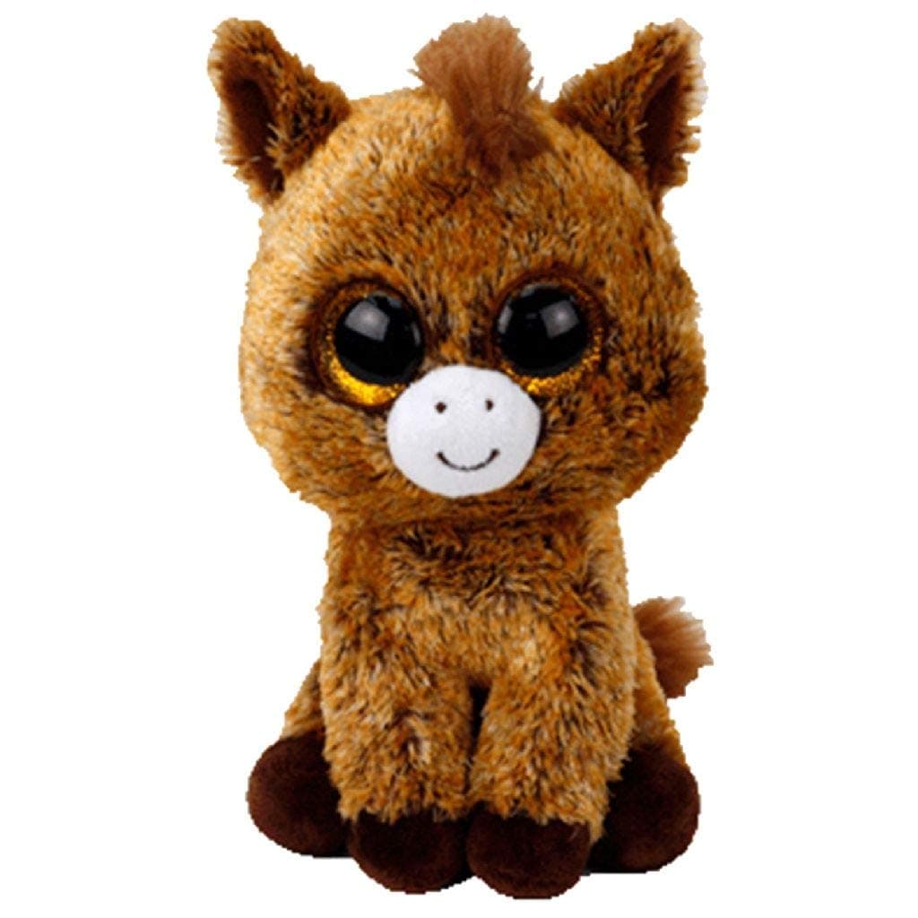TY 36842 Horse Beanie Boo's Harriet Pferd mit Glitzeraugen, 15 cm, Braun