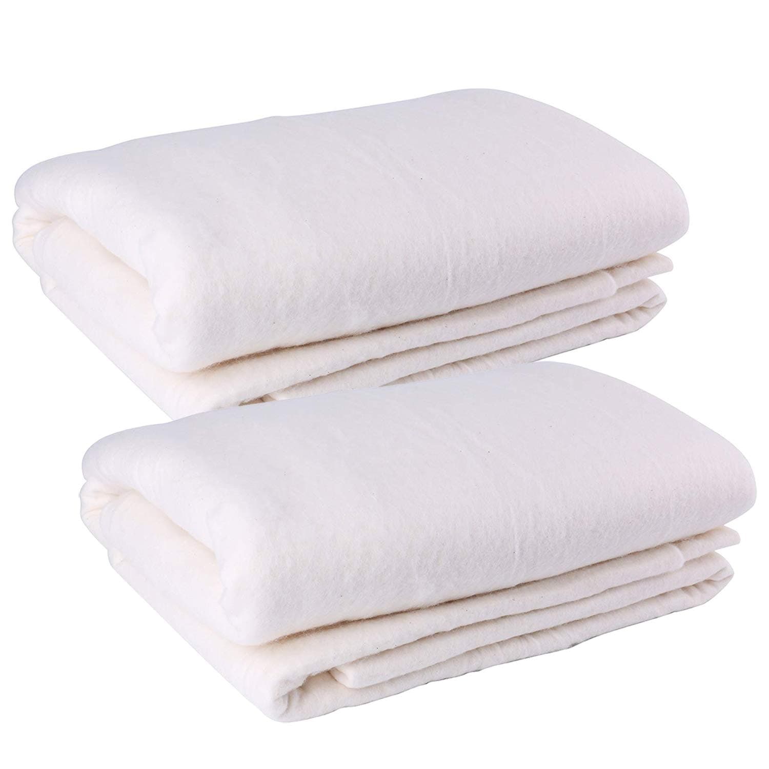Tosnail 2 Pack 45-Inch x 60-Inch Soft Natural Cotton Batting for Quilts, Craft and Wearable Arts
