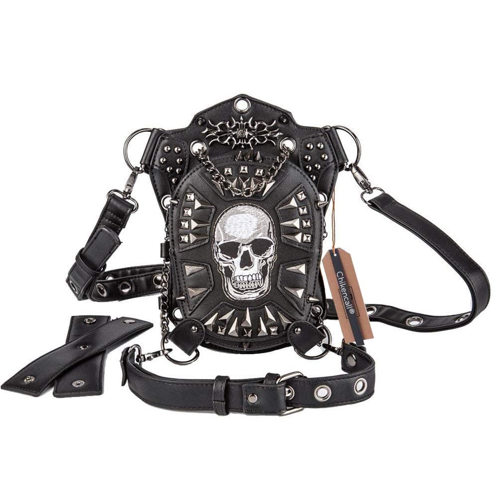Gothic Steampunk Waist Bag - Multi-functional Drop Leg Pack Hip Belt Arm Bag Shoulder Fanny Pack Purse Pouch