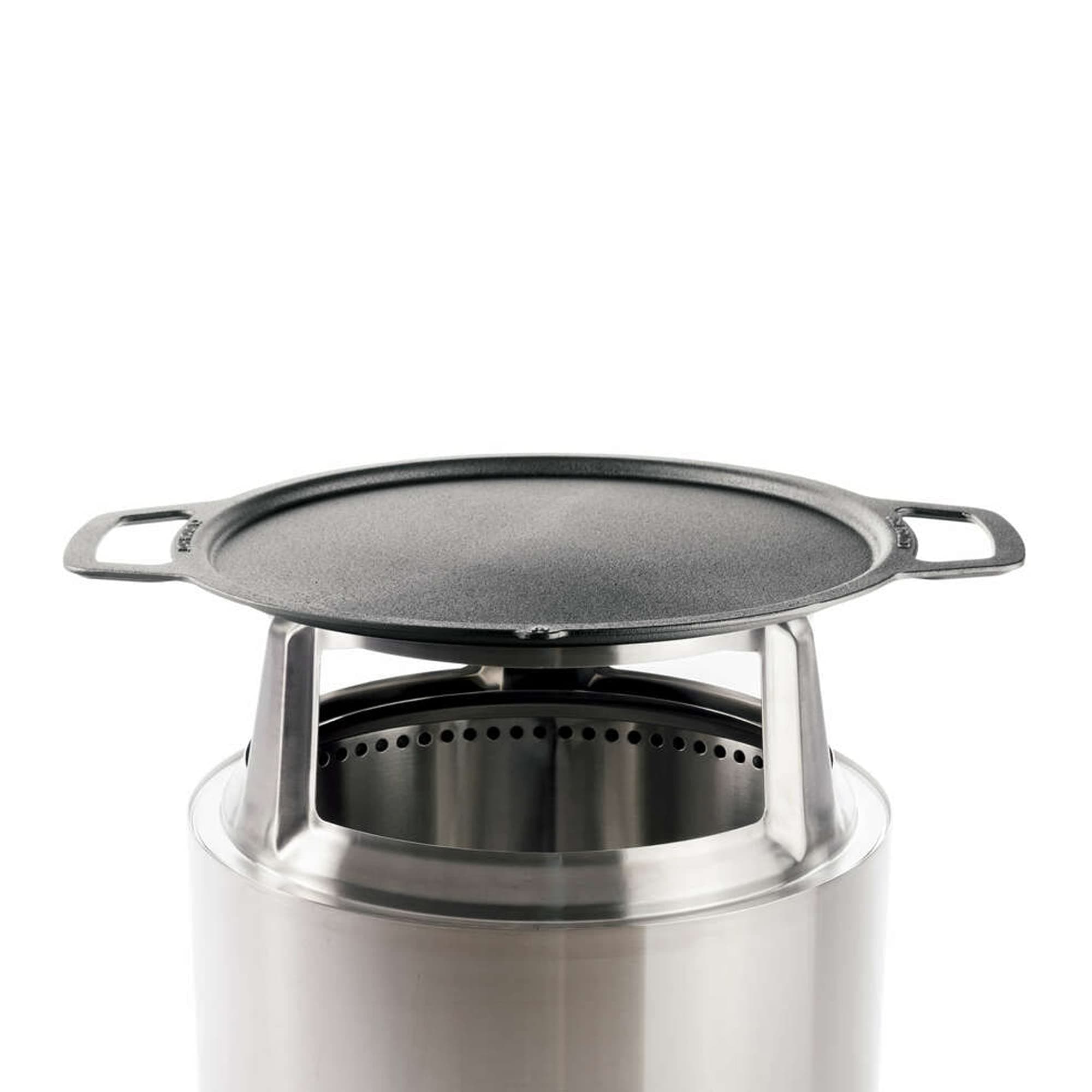 Bonfire Griddle + Hub, Cast Iron Cookware with Stainless Steel Hub for 20 cm Elevation, Addition to Bonfire fire Pit, Weight: 5,7 kg, Cooking Surface Diameter: 36 cm