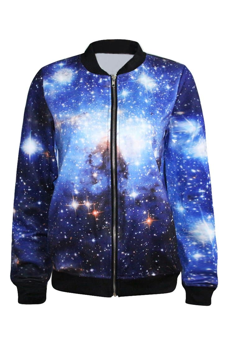 Pink Queen Digital Print Zipper Front Jacket Long Sleeve Coat Baseball Uniform