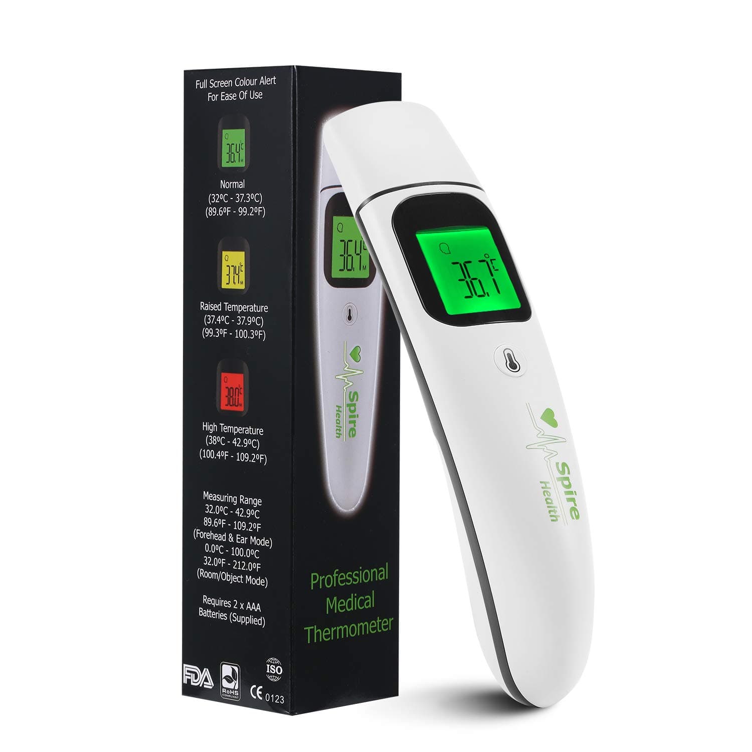 Professional Digital Baby Thermometer Suitable for Kids & Adults. Forehead and Ear Thermometer, 5-in-1 Medical Infrared Thermometer New Design Accurate Thermometer Simple to use for pensioners