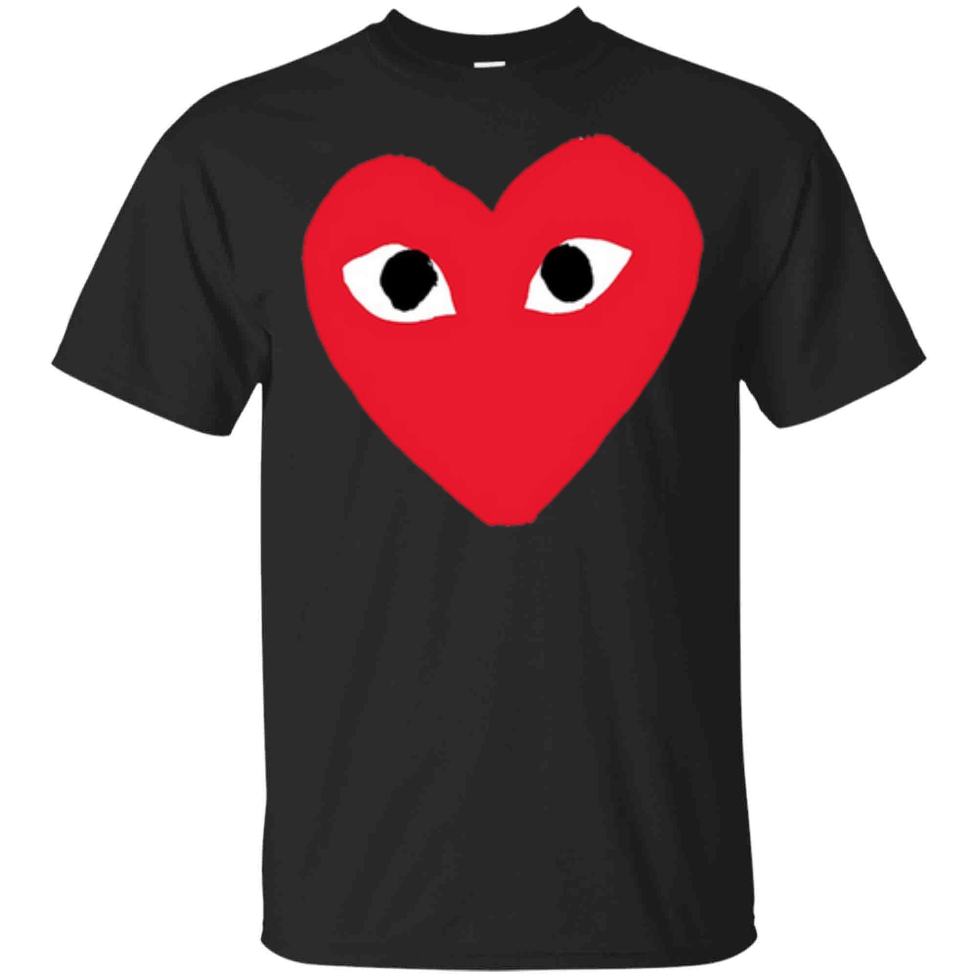 Heart-for-Comme-Lovely-in-The-Des-Gift-T-Shirt-of-Garcon-Tee (Unisex T-Shirt;Black;L)