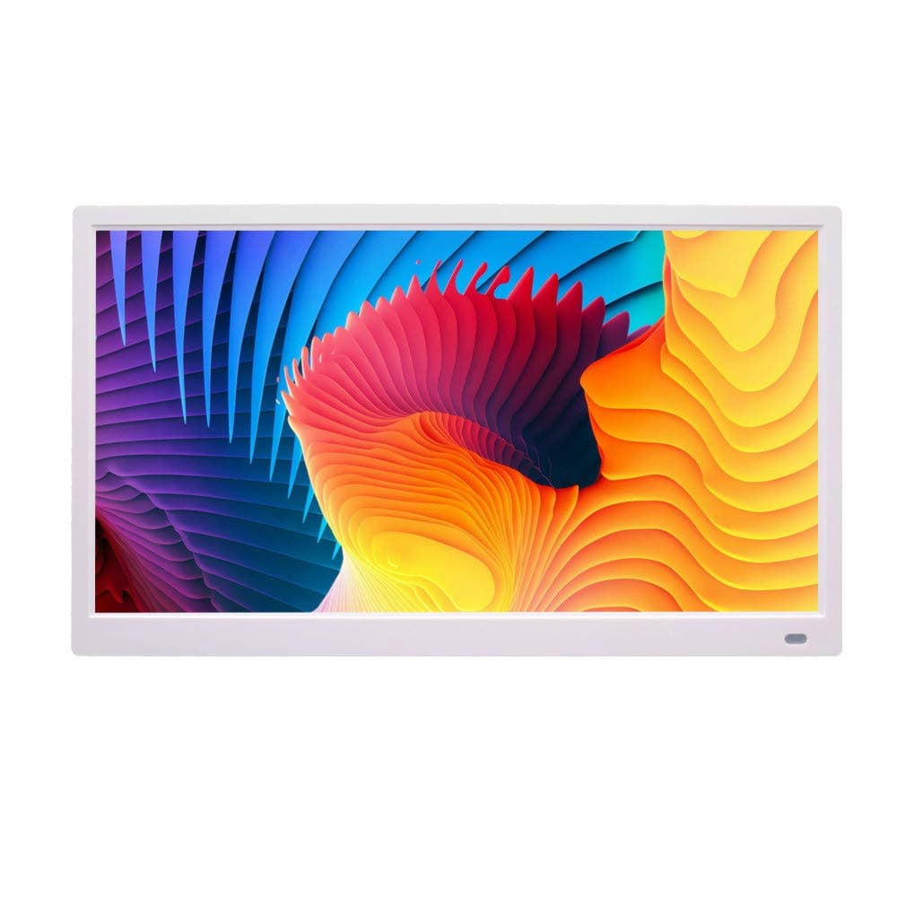 15.6-Inch IPS Digital Photo Frame, High-Definition 1920X1080 Full-Featured Digital Photo Frame Album, Digital Image Music Video Wedding Gift,White