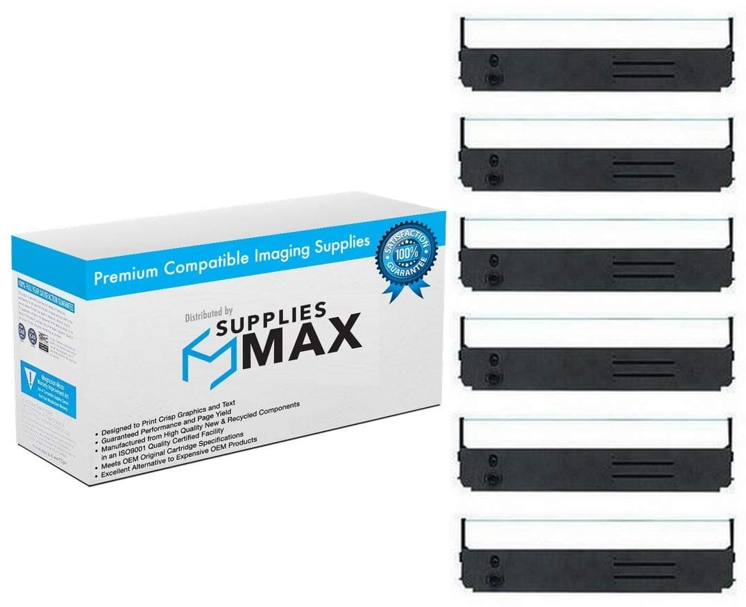 Compatible Replacement for Okidata MICROLINE 393/393 Plus/393C/393 Plus/395/395B/395C/MICROLINE 3410/4500 Series Black Printer Ribbons (6/PK) (521060011)