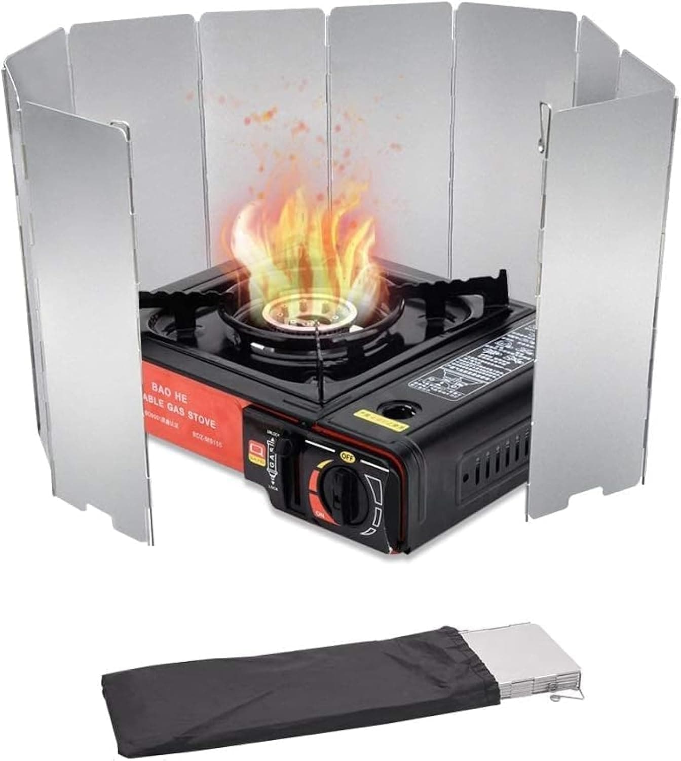 GO2CAMPS Compact Camping Stove Wind Shield, 40 cm Size