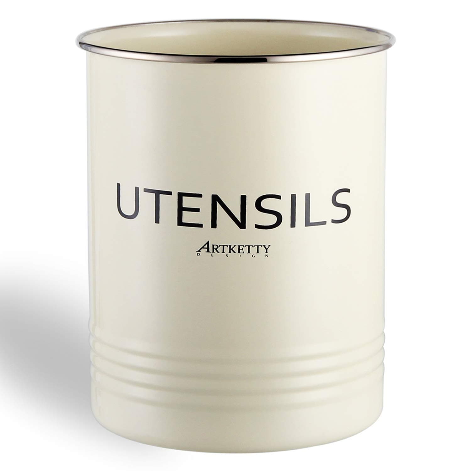 Farmhouse Kitchen Utensil Holder - Rustic Utensil Holder Caddy - Large Capacity Cooking Tools Organizer - Vintage Style Farmhouse Decor Kitchen Utensils Holder Crock NO Tipped Over