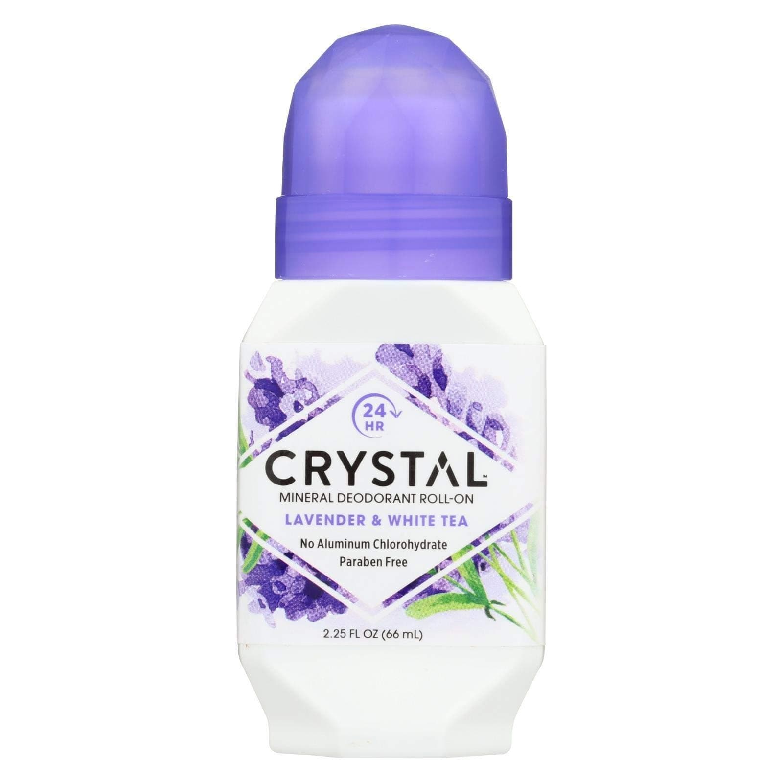 Crystal Essence Mineral Deodorant Roll-On, Lavender & White Tea 2.25 oz (Pack of 2)