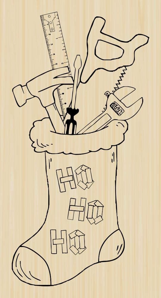 DRS Designs Rubber Stamps Tool Christmas Stocking Rubber Stamp by DRS Designs Rubber Stamps