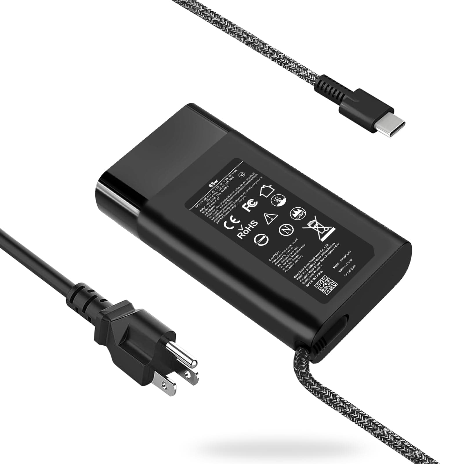 65W USB C Laptop Replacement Charger for HP Spectre x360,Chromebook,Elitebook x360,Envy,Elite x2 Travel Type C Power Cord Supply