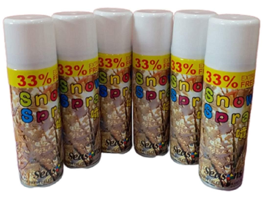 Seasons - Snow Spray Party Celebration & Decoration (33% Extra White Foam) (Pack 6)