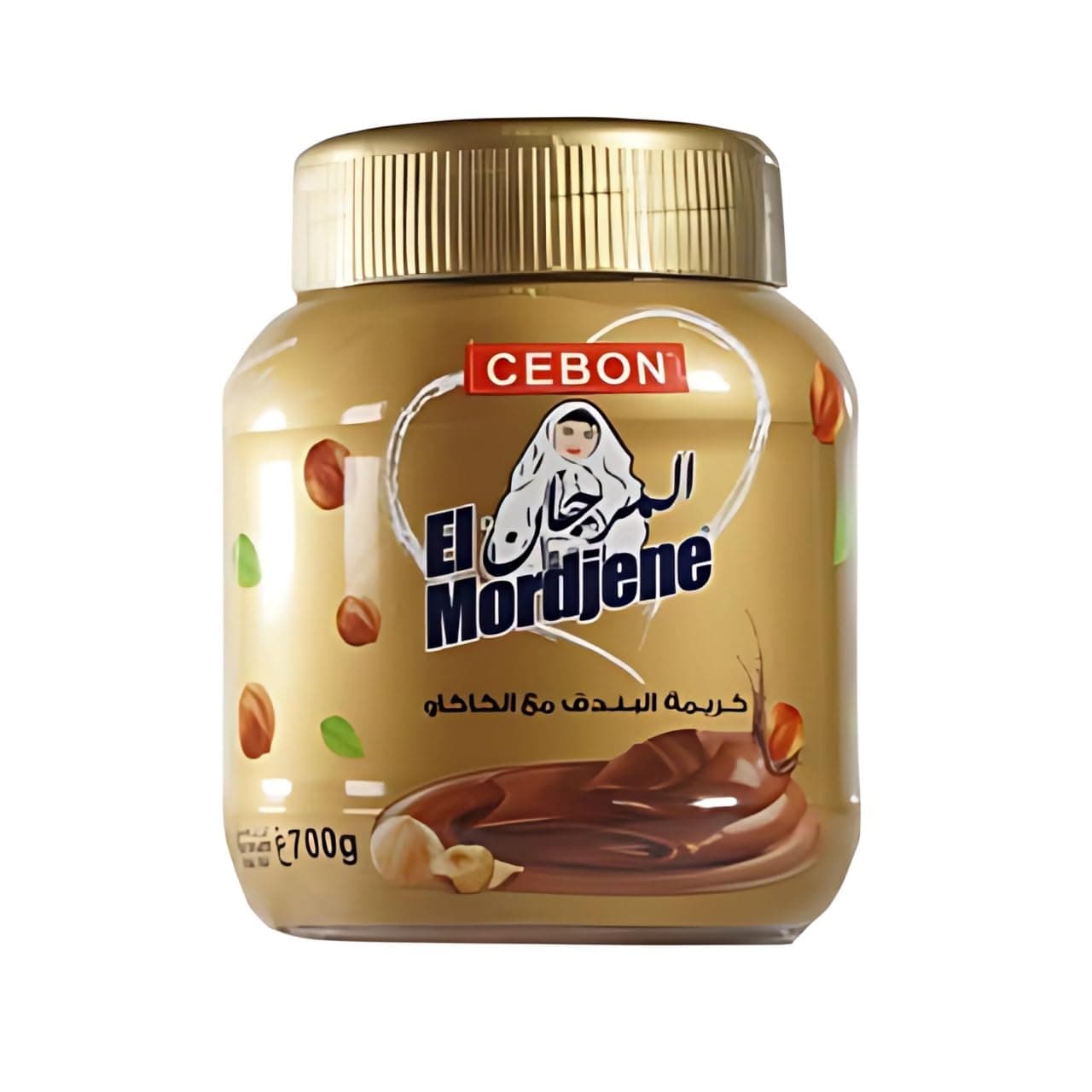 Cebon El Mordjene Chocolate Hazelnut Cream Spread 700g | Creamy, Rich Cocoa | Perfect for Breakfasts & Snacks | Nut Butter