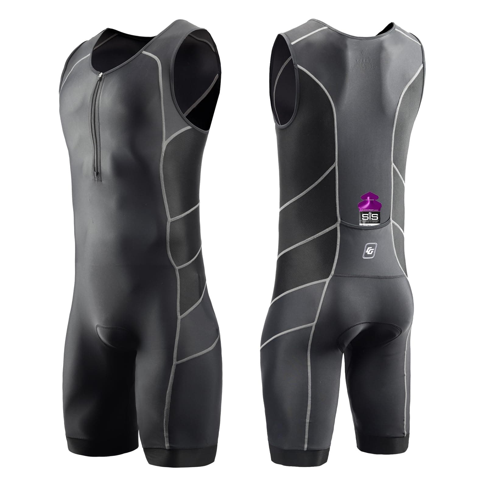 Triathlon Suits Mens One-Piece Sleeveless Trisuits Skin Wet Suit for Running Cycling Swimming
