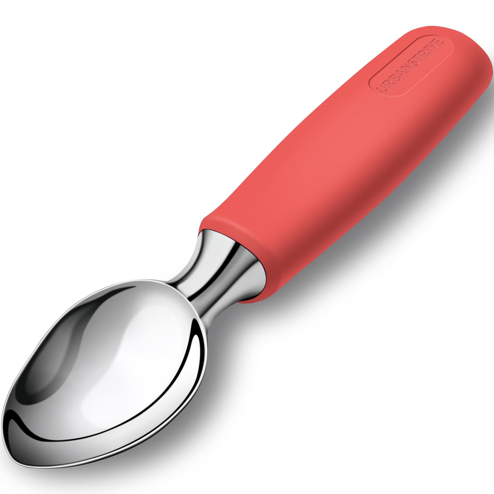 Urbanstrive Ice Cream Scoop Stainless Steel, Ice Cream Scooper Professional Large Ice Cream Scoops With Non-Slip Rubber Handle, Ice Cream Spade for Cookie Dough, Gelato, Sorbet, Melon, Orange